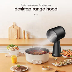 Portable Desktop Range Hood, 24W Compact Smoke Absorber, Multi-Speed Control, Low Noise