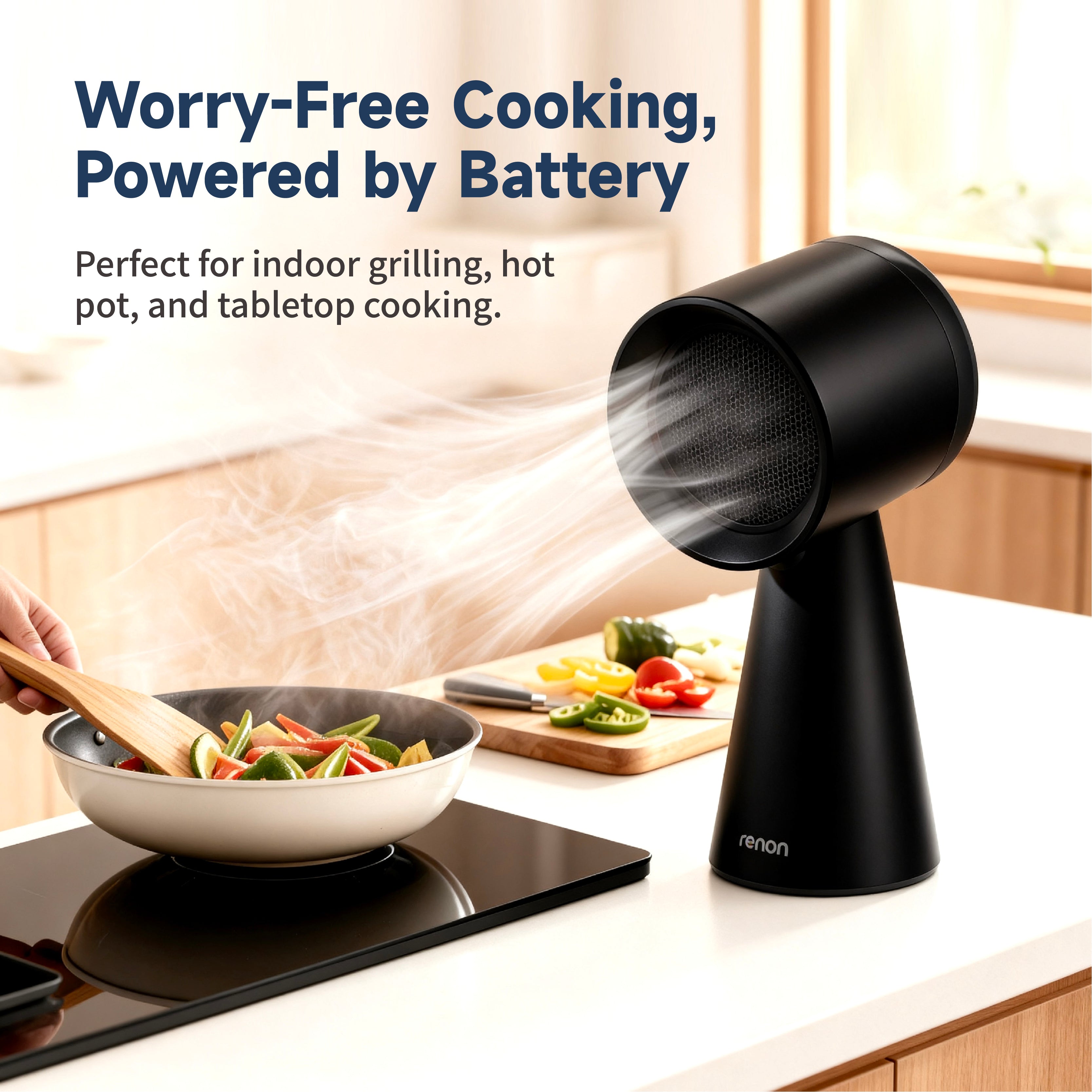 Cordless Range Hood RH4000B - Smoke Extraction