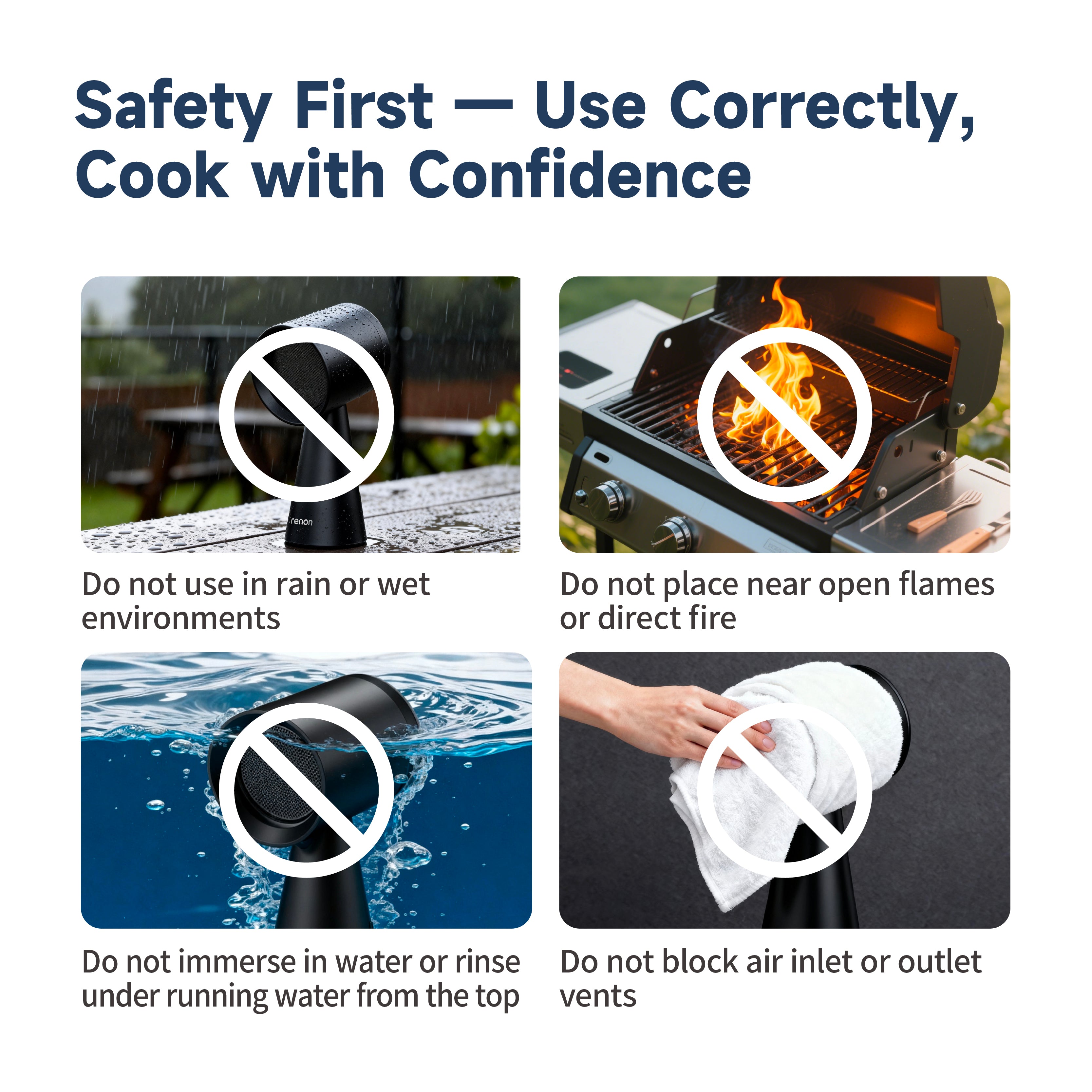 Cordless Range Hood RH4000B - Smoke Extraction