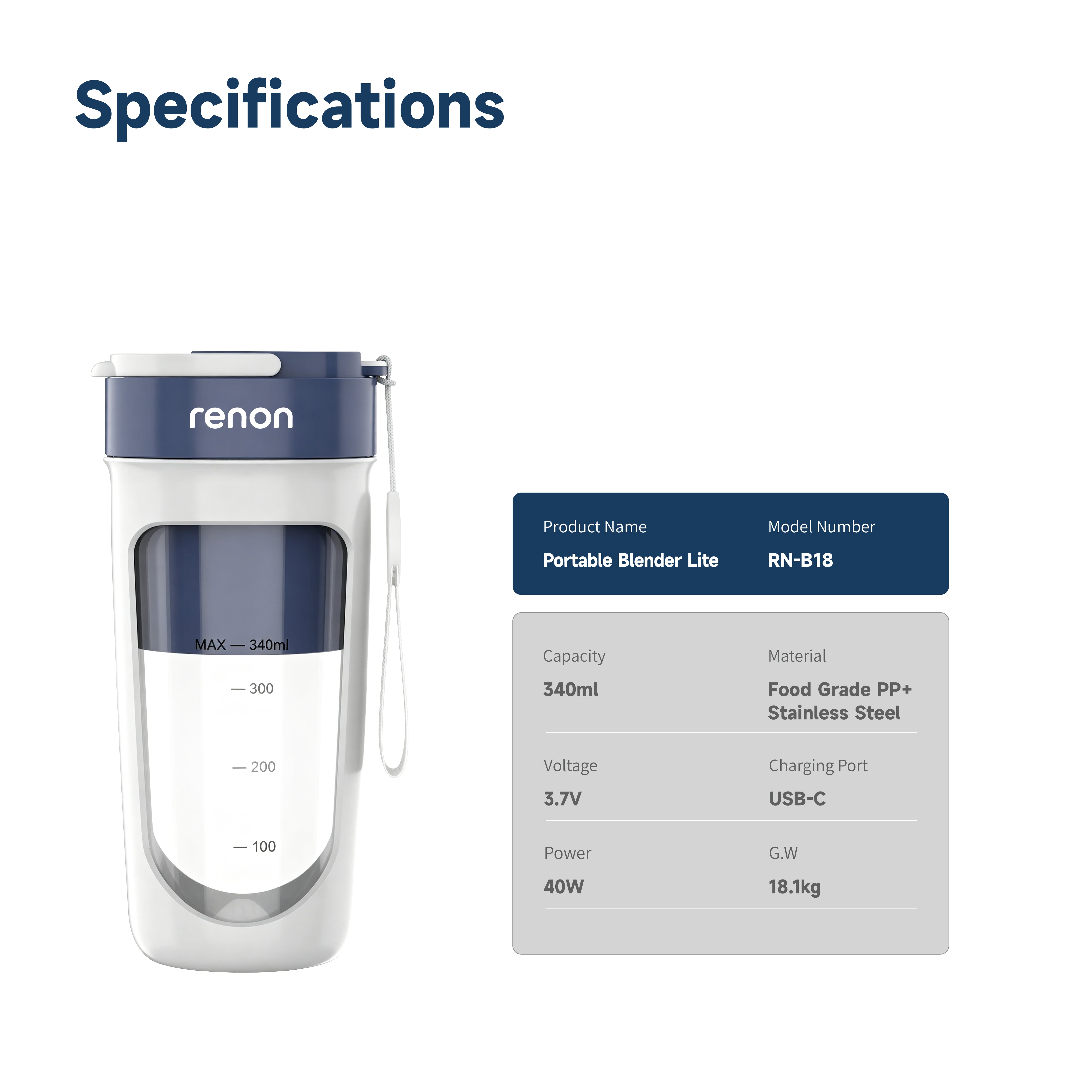 Portable Blender Lite RN-B18