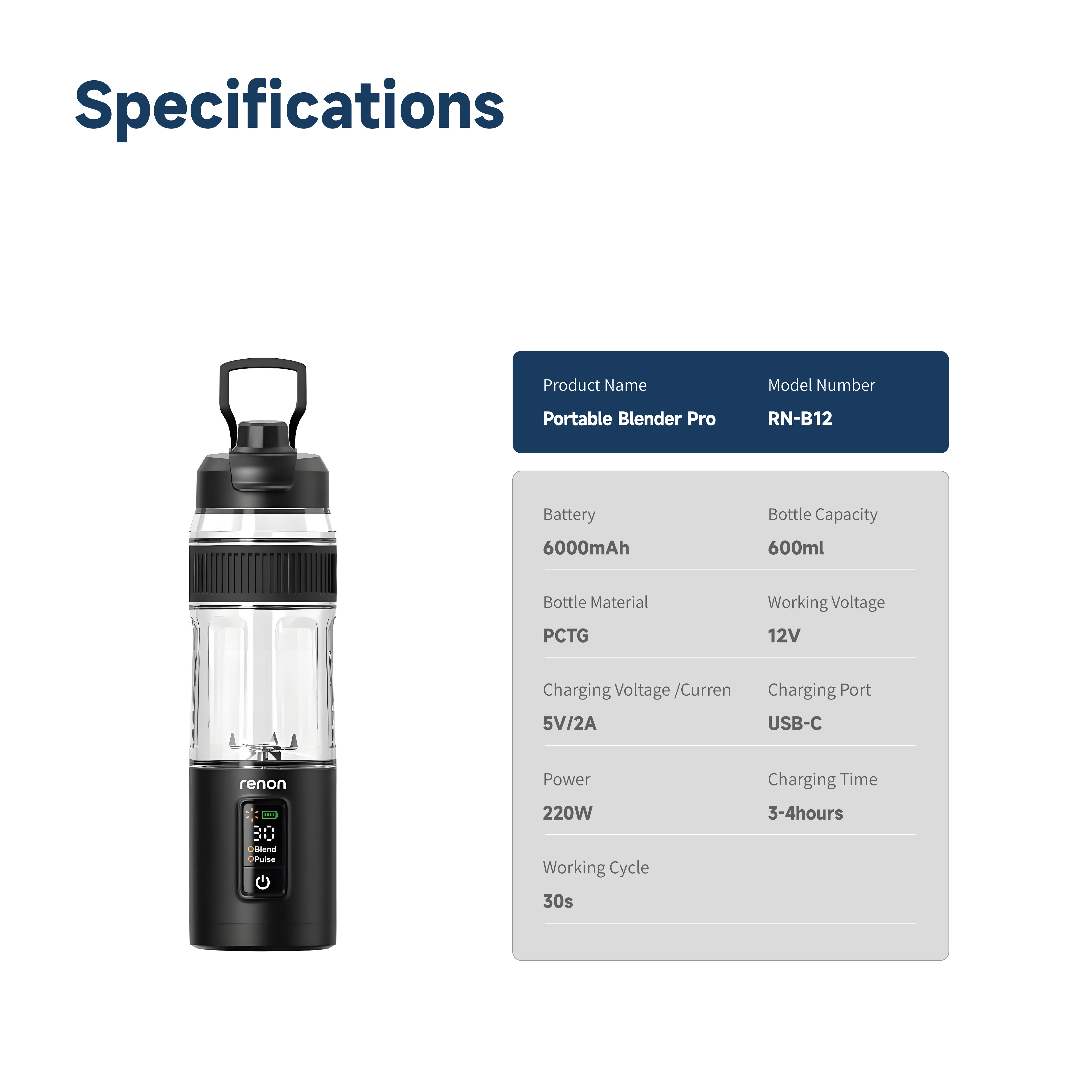Portable Blender Pro_Black RN-B12